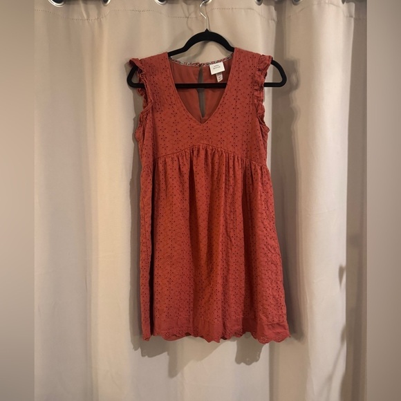 Knox Rose Dresses & Skirts - Rose Red Sleeveless Eyelet Dress